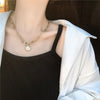 Fashionable Exaggerated Double Necklace Female Tide Simple Metal Chain Pendant Collarbone Chain