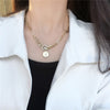 Fashionable Exaggerated Double Necklace Female Tide Simple Metal Chain Pendant Collarbone Chain
