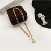 Fashionable Exaggerated Double Necklace Female Tide Simple Metal Chain Pendant Collarbone Chain