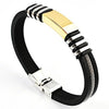 Fashionable Men's Sports Metal Silicone Bracelet Basketball Running Wrist Band Jewelry Accessories
