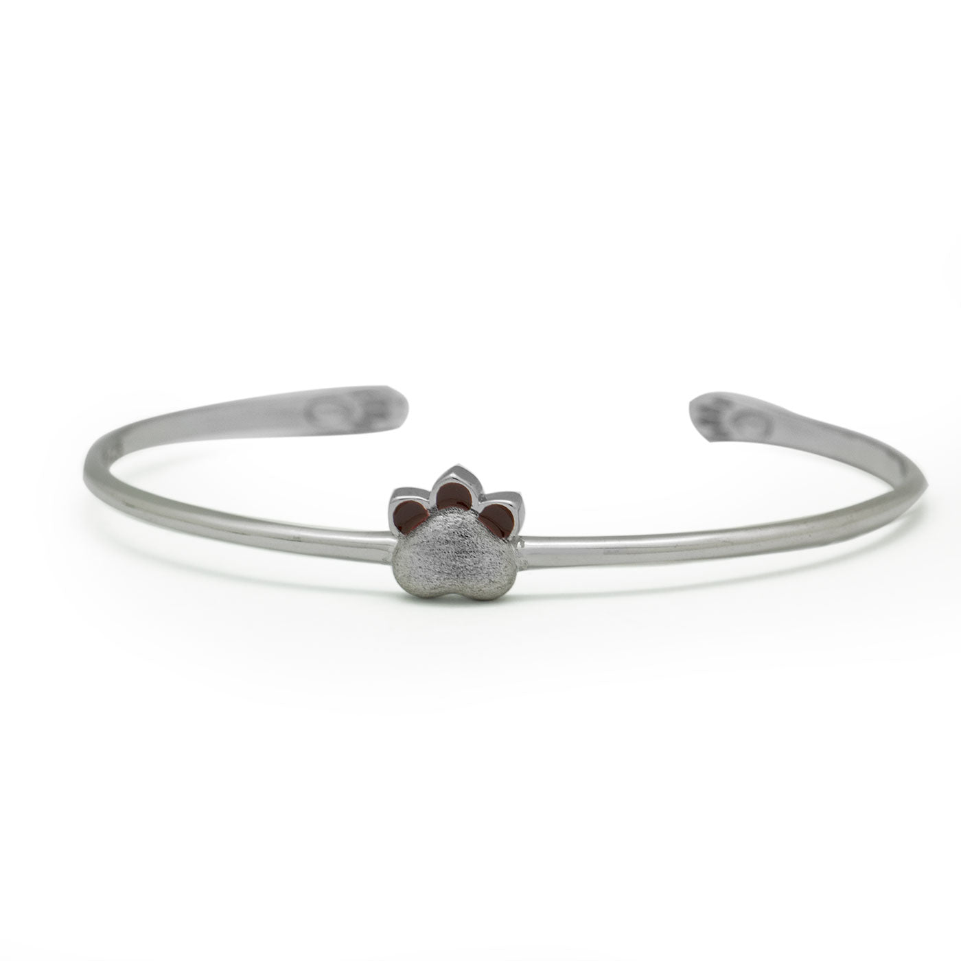 Fashionable Simple Cat Foot Adjustable Gift 925 Sterling Silver Bangle