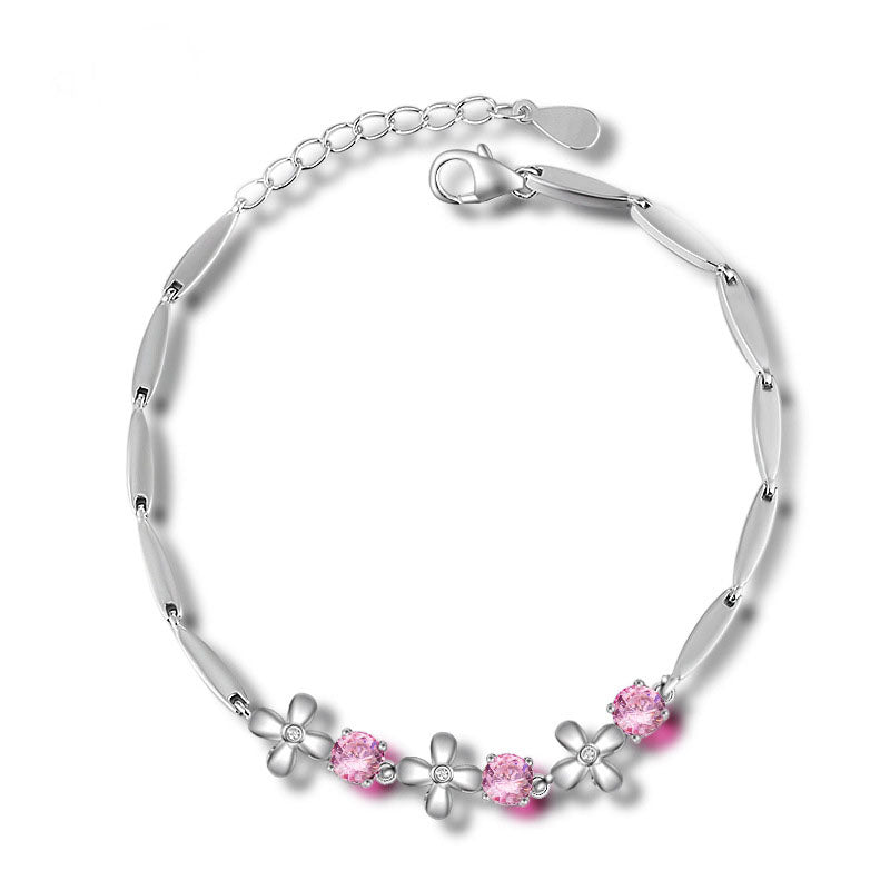 Fashionable Simple Elegant Box Flower 925 Sterling Silver Bracelet