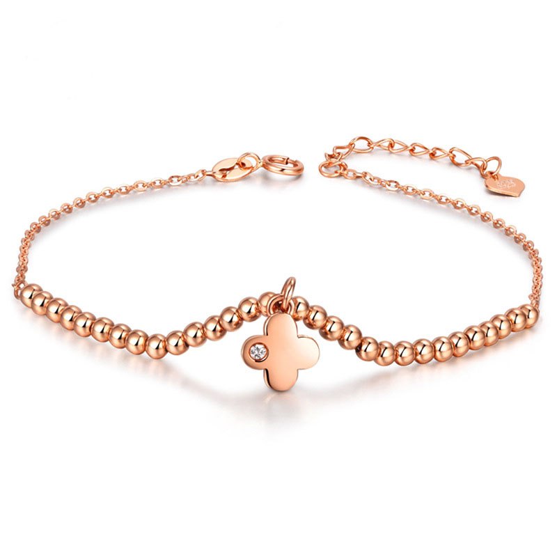 Fashionable Simple Elegant Clover Star Heart 925 Sterling Silver Bracelet