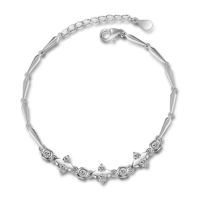 Fashionable Simple Round Luxury Elegant 925 Sterling Silver Bracelet