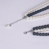 Fashionable and sweet necklace, gray and white alternate three layers pearl necklace, chokers necklace