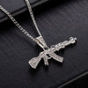 Fast and Furious Movies Actor Dominic Toretto  Rhinestone Cross Crystal Pendant Chain Necklace Men Jewelry
