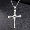 Fast and Furious Movies Cross Necklace Men's Chain Dominic Toretto Stainless Steel Jewelry Rhinestones Gold Necklace Accesories