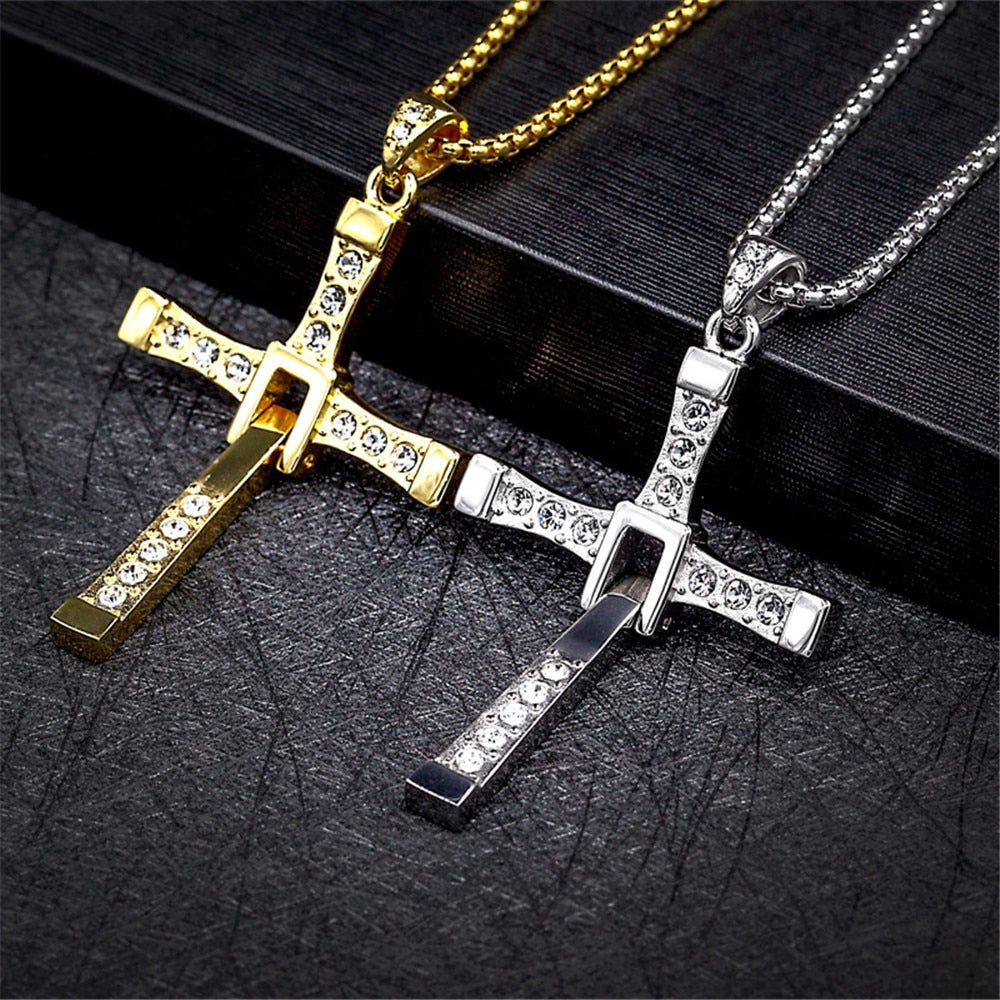 XHBTS Silver Fast and Furious Dominic Toretto's Cross Necklace Pendant  Necklace Men Jewelry with Box – BigaMart