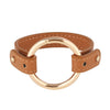 Faux Leather Bracelet Size Length Adjustable Gold Metal Circle Link Style Punk Rock Bracelet for Women