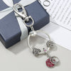 Feather Charm Keychain Wallet Pendant DIY Original Crystal Charm Beads Brand Keyrings For Women Jewelry Gifts