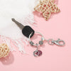Feather Charm Keychain Wallet Pendant DIY Original Crystal Charm Beads Brand Keyrings For Women Jewelry Gifts