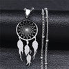 Feather Dream Catcher Stainless Steel Necklace Chain for Women/Men Silver Color Pendants Necklaces Jewelry colgante N7021S04