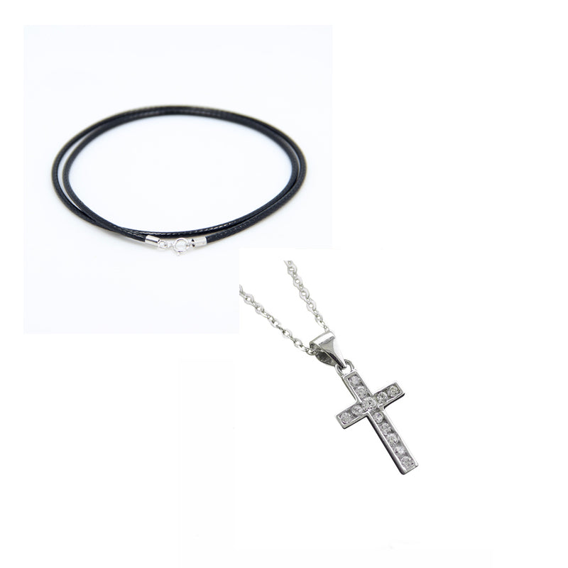 Features Simple Cross Necklace Men Cross Pendant For Women Friend Fine Jewelry 925 Sterling Silver Statement Necklace