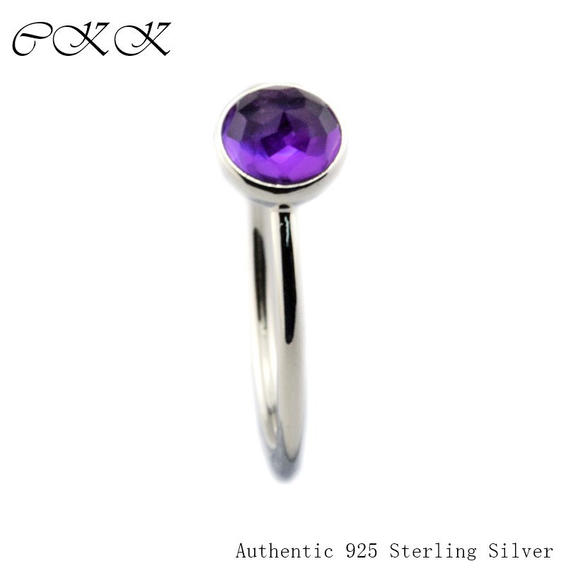 February Droplet Ring 100% 925 Sterling Silver Purple Cz for Women DIY Fine Jewelry SR102B