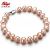 New offer Baroque style 7-8MM Pink Natural Pearl Strand Bracelet For Women Fine Pearl Jewelry Pulseras