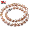 offer Baroque 7-8MM Pink Pearl Choker Necklace for Women Classic style Fine Pearl Jewelry Colar Bijoux