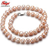 offer Baroque 7-8MM Pink Natural Pearl Necklace for Women Classic style Fine Pearl Jewelry Colar Bijoux