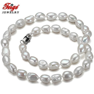 offer Gargantilla Baroque 7-8MM White Natural Pearl Choker Necklace for Women's Fine Pearl Jewelry