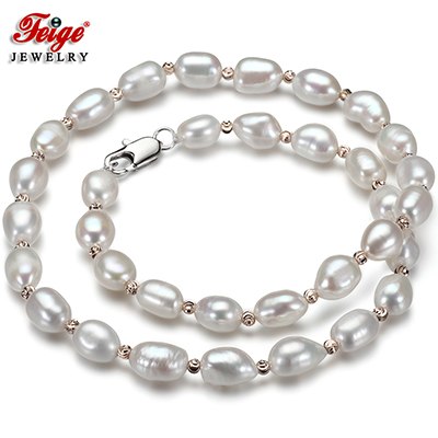 offer Gargantilla Baroque style 7-8MM White Natural Pearl Choker Necklaces for Women Fine Pearl Jewelry