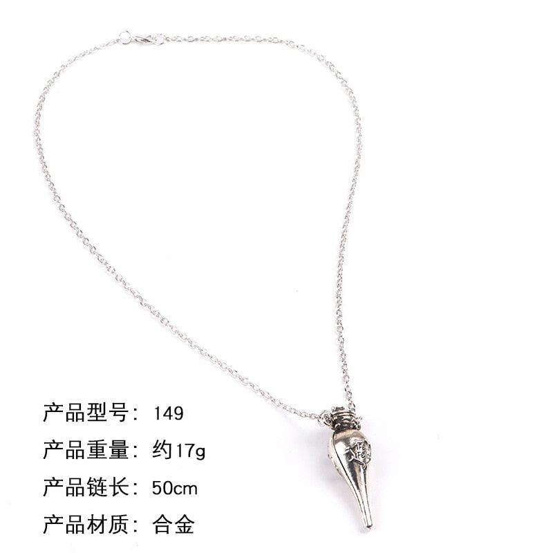 Felix Felicis Magical Potion Necklace Liquid Luck Bottle Vingtage Antique Bronze Silver Color Pendant Movie Jewelry