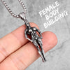 Femal Bodybuilding Fitness Long Men Necklaces Pendant Chain for Boyfriend Male Stainless Steel Jewelry Creativity Gift