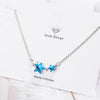 Female 925 Stamp Silver Color Blue Star Crystal Pendants And Necklaces For Women Wedding Jewelry 2022 Party Gifts