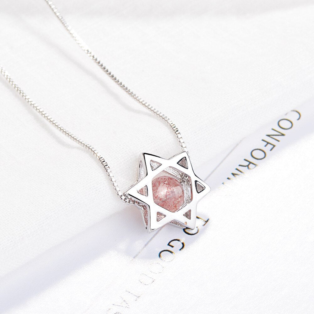 Female 925 Stamp Silver Color Star Crystal Pendants And Necklaces For Women Wedding Party  Jewelry 2022 Jewelry