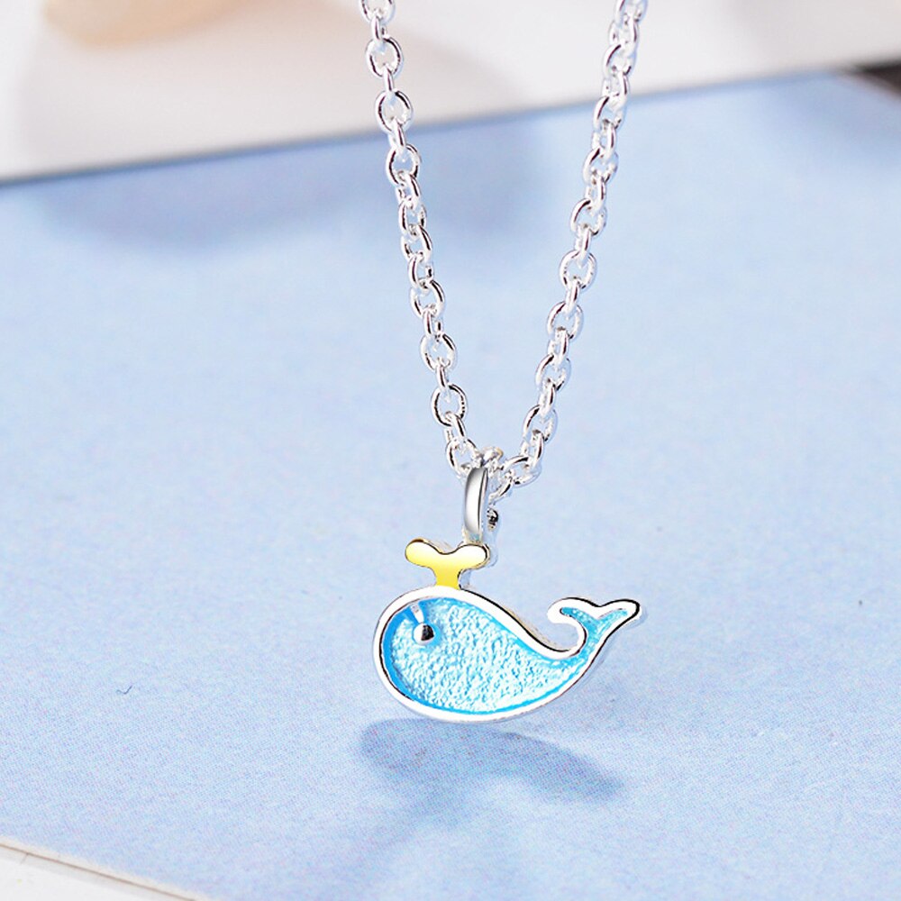 Female 925 Stamp Silver Color Whale Pendants And Necklaces For Women Wedding Party  Jewelry 2022 Gifts