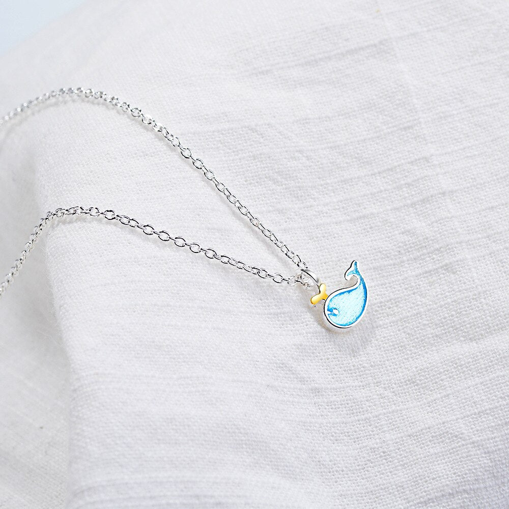 Female 925 Stamp Silver Color Whale Pendants And Necklaces For Women Wedding Party  Jewelry 2022 Gifts