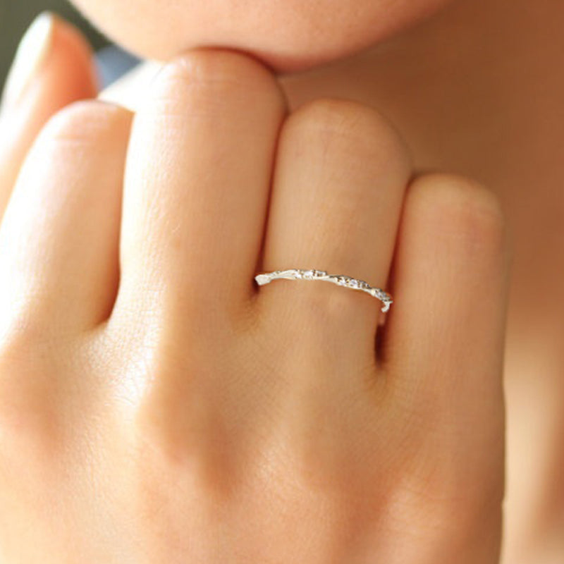 Female Charms Jewelry Cocktail Rose Gold Silver thin Rings For Women Crystal Zircon Jewelry For Party Gift Accessories 7C1185