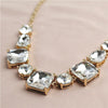 Female Full Shiny Crystal Jewelry Charm Gold Color Wedding Statement Necklace For Women  Bridal Clavicle Chain Necklace