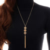 Female Geometric With Tassel Jewelry On The Neck Pendant Necklace Long Triple Chain Necklaces Dress for Womens Neck Collar
