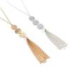 Female Geometric With Tassel Jewelry On The Neck Pendant Necklace Long Triple Chain Necklaces Dress for Womens Neck Collar