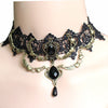 Female Jewelry Black Heart Lace Angel Necklaces & Pendants Water Drop Short Choker Women Accessories False Collar Statement N