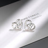 Female  925 Stamp Silver Color Love Heart Earrings Hollow Charm Ear Stud For Women Girl Jewelry Gift Christmas