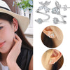 Female  925 Stamp Silver Color Whirl Butterfly Earrings Charm Zircon Ear Stud Clip For Women Girl Jewelry Gift Christmas