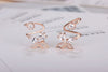 Female  925 Stamp Silver Color Whirl Butterfly Earrings Charm Zircon Ear Stud Clip For Women Girl Jewelry Gift Christmas