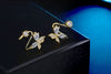 Female  925 Stamp Silver Color Whirl Butterfly Earrings Charm Zircon Ear Stud Clip For Women Girl Jewelry Gift Christmas