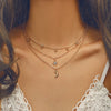Female Necklace Multi Layered Moon Women Necklace Choker Statement Crystal Gold Color Necklace Girl Party Wear Gift Jewelry
