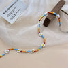 Female Personality Color Beaded Ethnic Style Necklace Creative Rice Bead Woven Flower Geometric Necklace