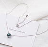 Female Round Crystal Pendants And Necklaces For Women 925 Stamp Silver Color Wedding Party Jewelry Gifts