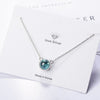 Female Round Crystal Pendants And Necklaces For Women 925 Stamp Silver Color Wedding Party Jewelry Gifts