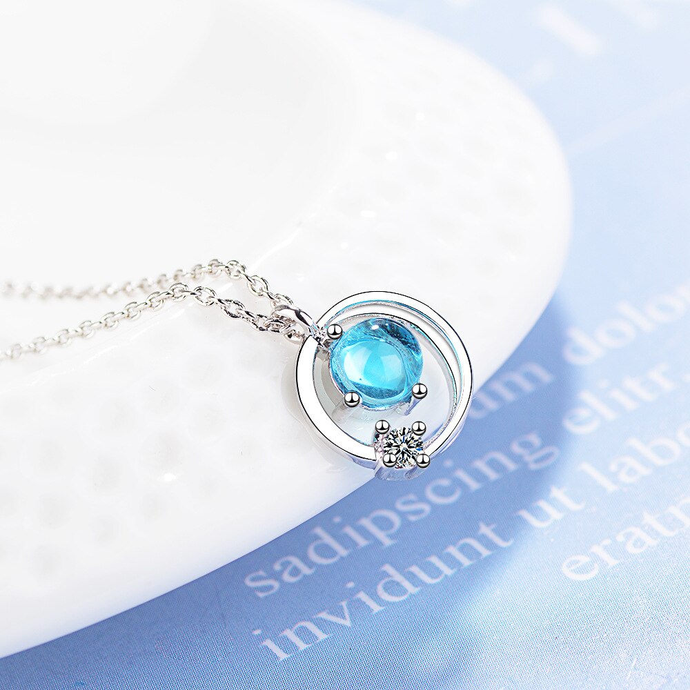 Female Star Pendants And Necklaces For Women 925 Stamp Silver Color Wedding Party Jewelry Gifts  GaaBou