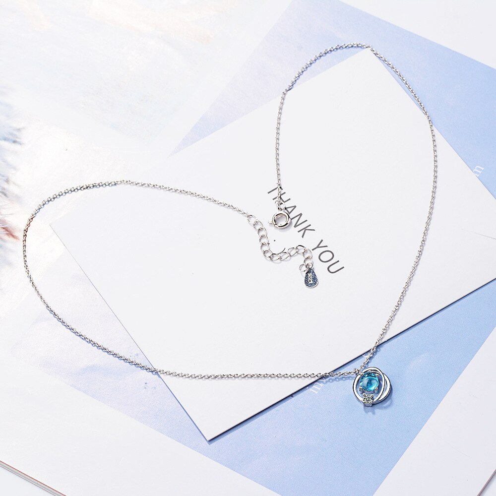 Female Star Pendants And Necklaces For Women 925 Stamp Silver Color Wedding Party Jewelry Gifts  GaaBou