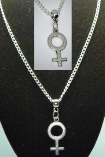 Female Symb Women Feminist Necklace Pendant Venus Symb Charms Choker Vintage Silver Chain Necklace For Women Jewelry Gift