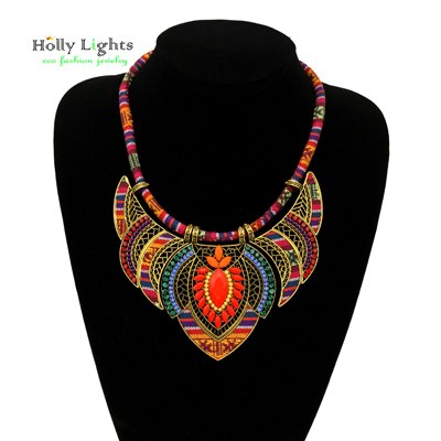 Female vintage choker pendants&necklaces big boho necklaces ethnic bohemian jewelry statement tribal orange bijoux femme mujer
