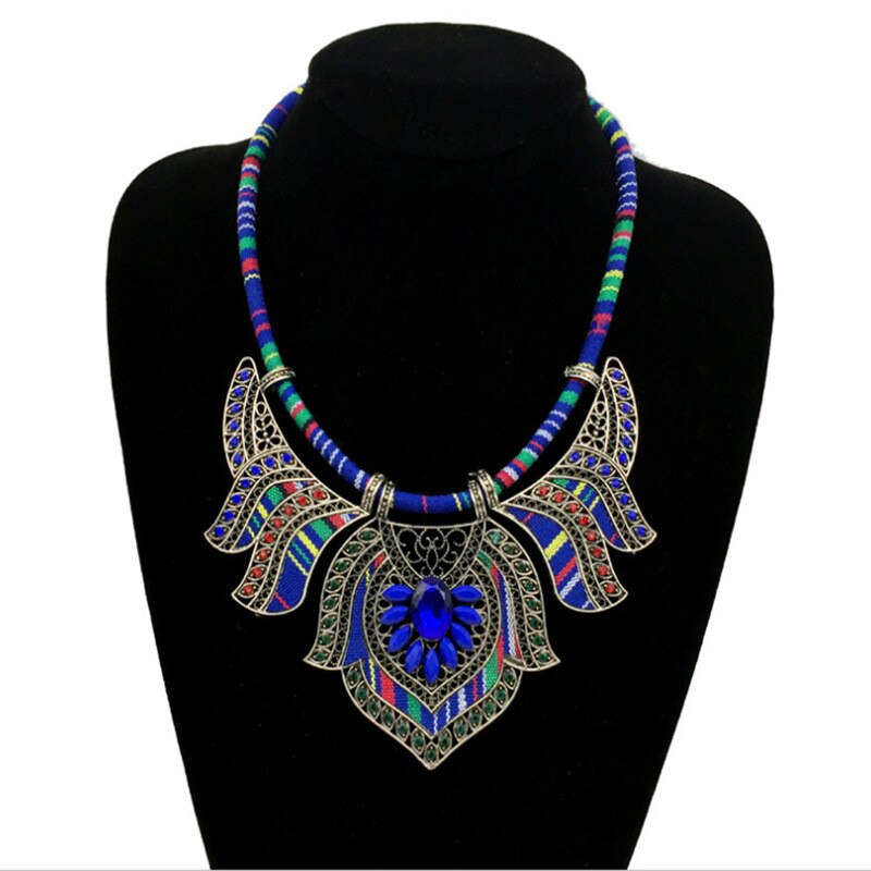 Female vintage choker pendants&necklaces big boho necklaces ethnic bohemian jewelry statement tribal orange