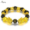 Feng Shui Obsidian Beads Bracelet Handmade Pixiu Wealth Bracelets For Women Men Charm Buddha Alloy Bracelet Good Luck Jewelry
