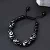 Fengshui Protection Natural Stone Tibet Beads Three eyes dzi Amulet Bracelet High Qaulity