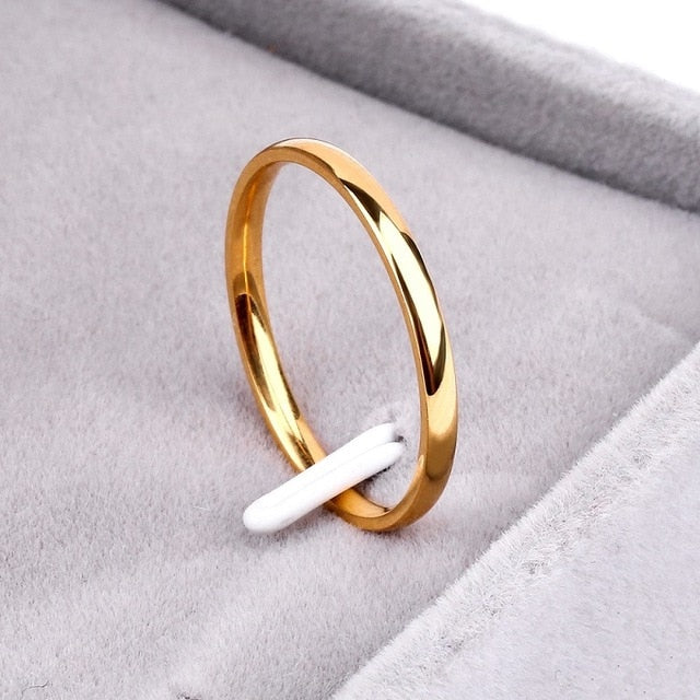 2mm titanium steel tricolor combination ring simple smooth fashion ring for a woman or man wedding gift
